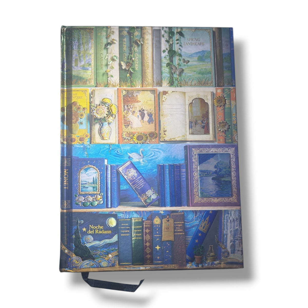 Libreta Ilustrada Tornasol Metálico Canto Dorado