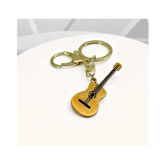 Llavero Metálico con Forma de Guitarra