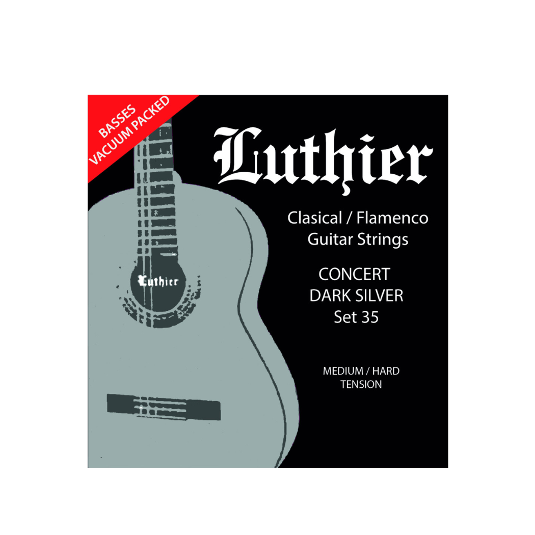 Cuerdas para guitarra Luthier LU-35 Set 35  Concert Dark Silver Tensión Media Alta