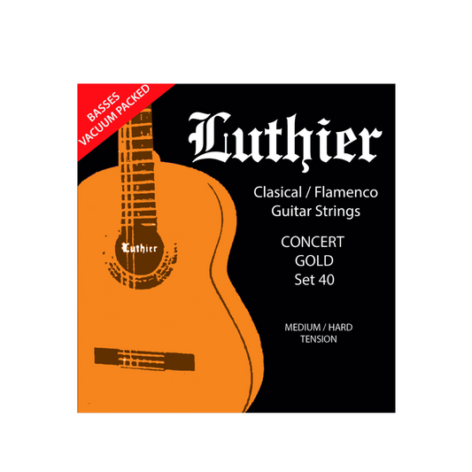 Cuerdas para guitarra Luthier LU-40 Set 40  Concert Gold Tensión Media Alta