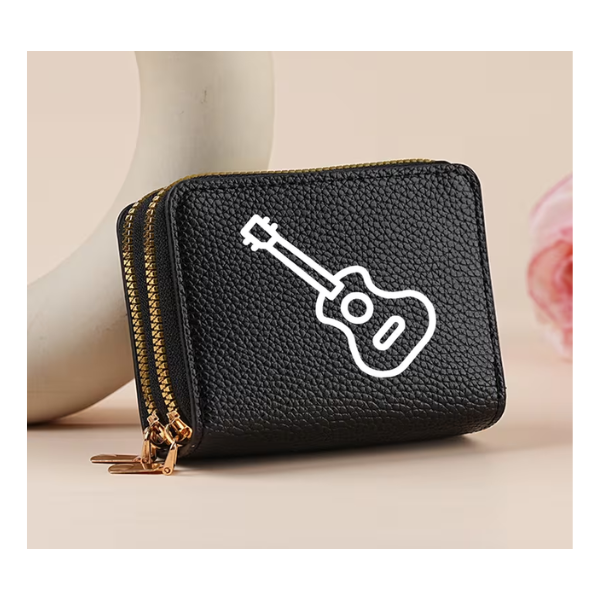 Monedero Guitarra Minimalista Negro