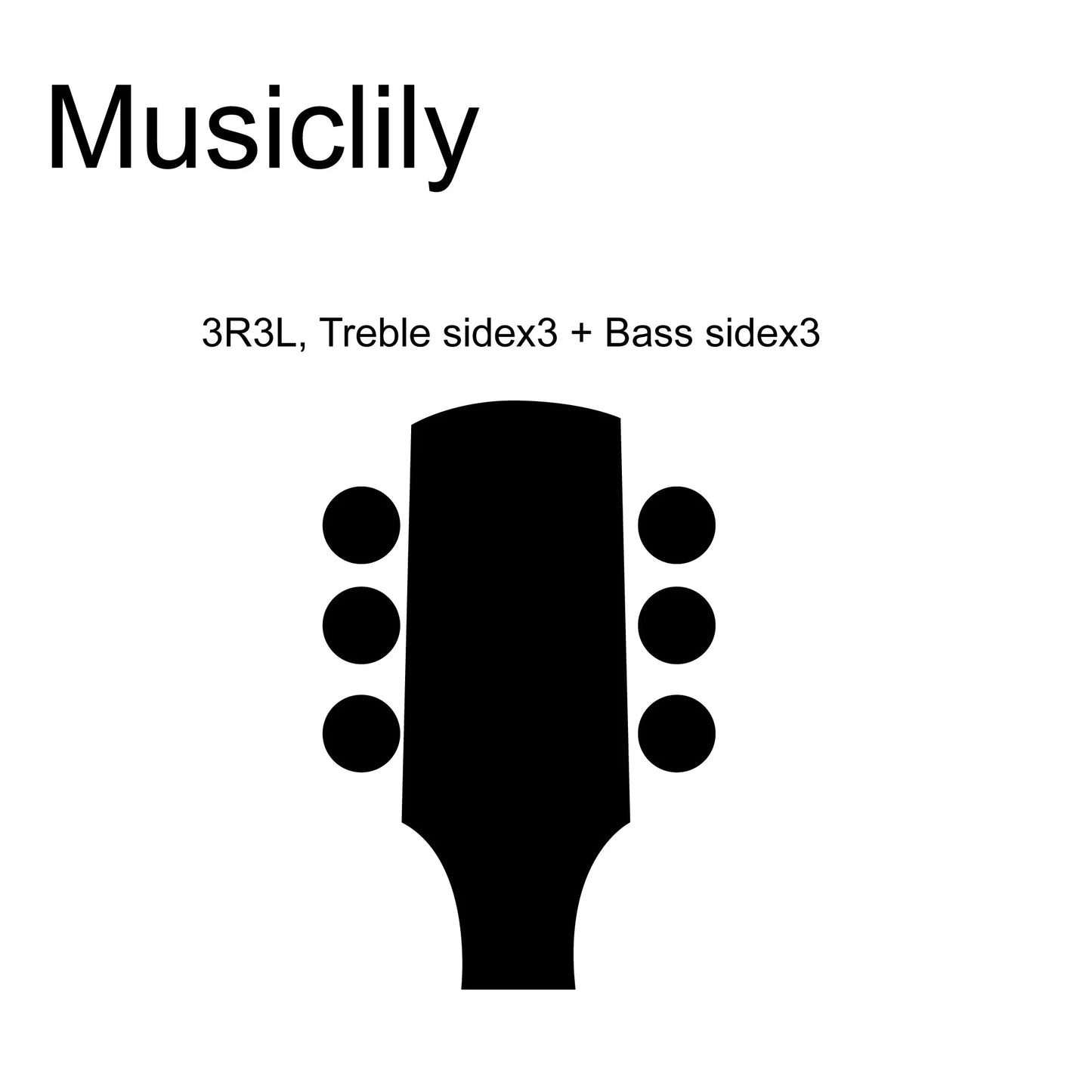 Maquinaria para Guitarra Acústica Perno Corto ó Delgado Musiclily MX0801