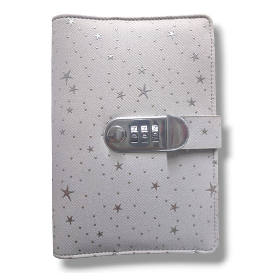 Organigasto con Candado de Combinación Gris Estrellas