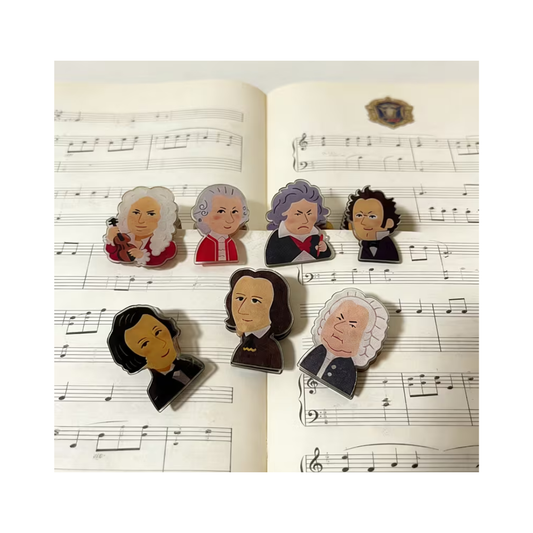 Pack 7 Pinzas Para Partituras Compositores Clásicos