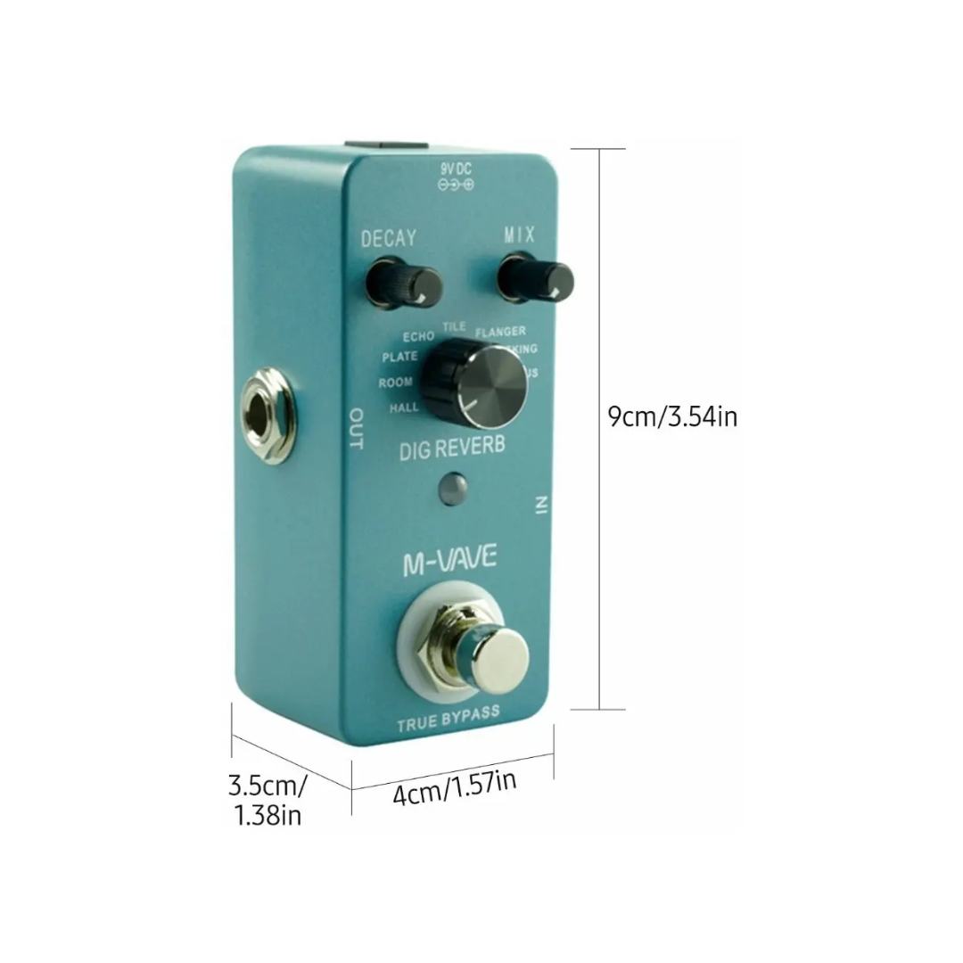 M Vave Pedal de Efectos Dig Reverb Para Guitarra Eléctrica
