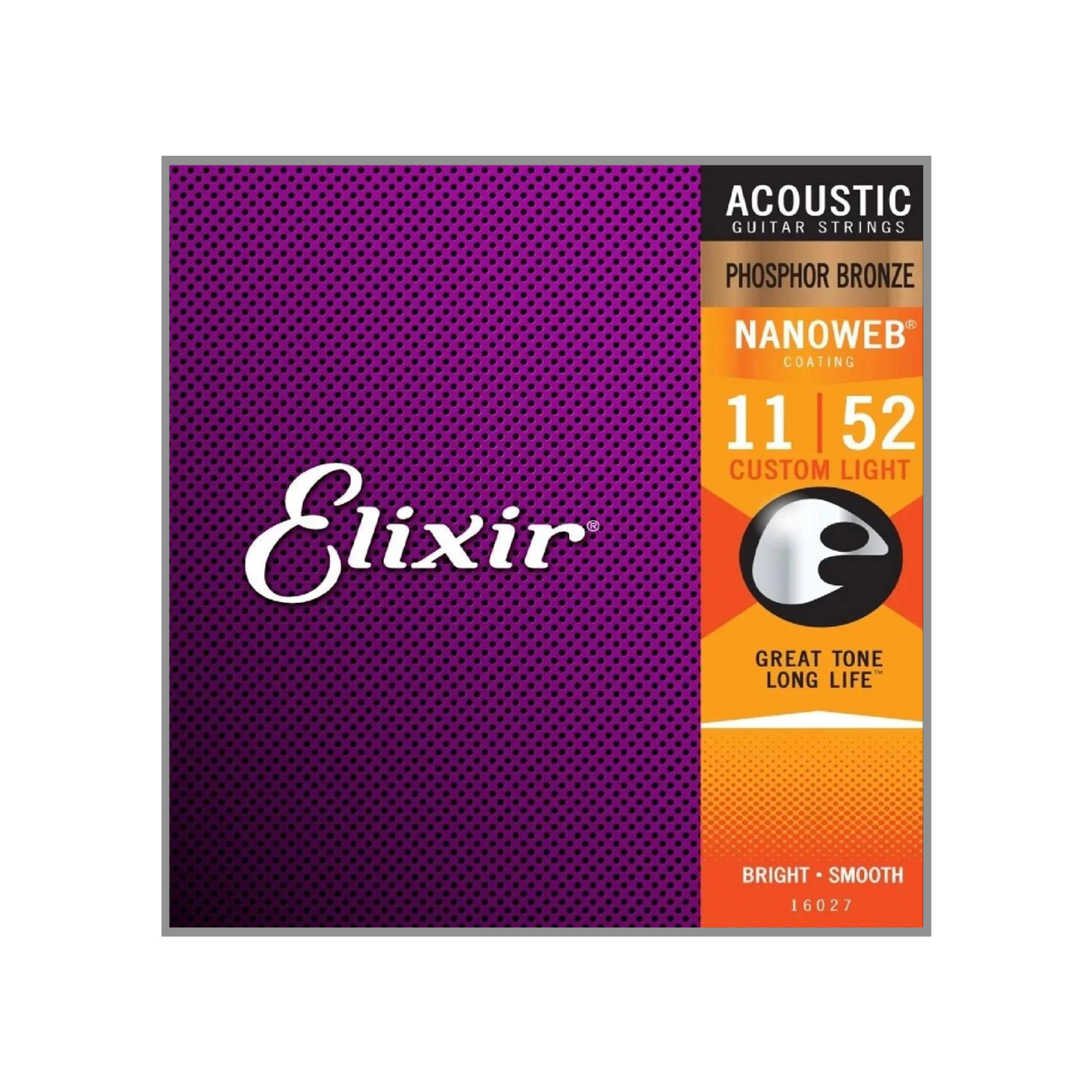 Elixir Acoustic Phosphor Bronze with Nanoweb Coating Custom Light 11/52