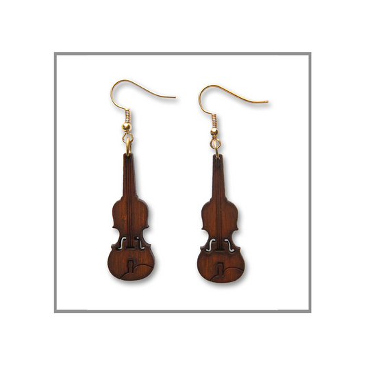 Aretes Violin Madera de Granadillo