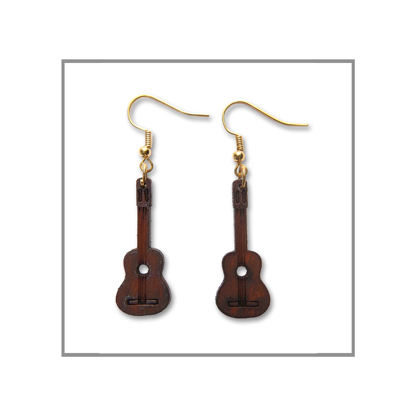 Aretes Guitarra Acústica Madera de Granadillo