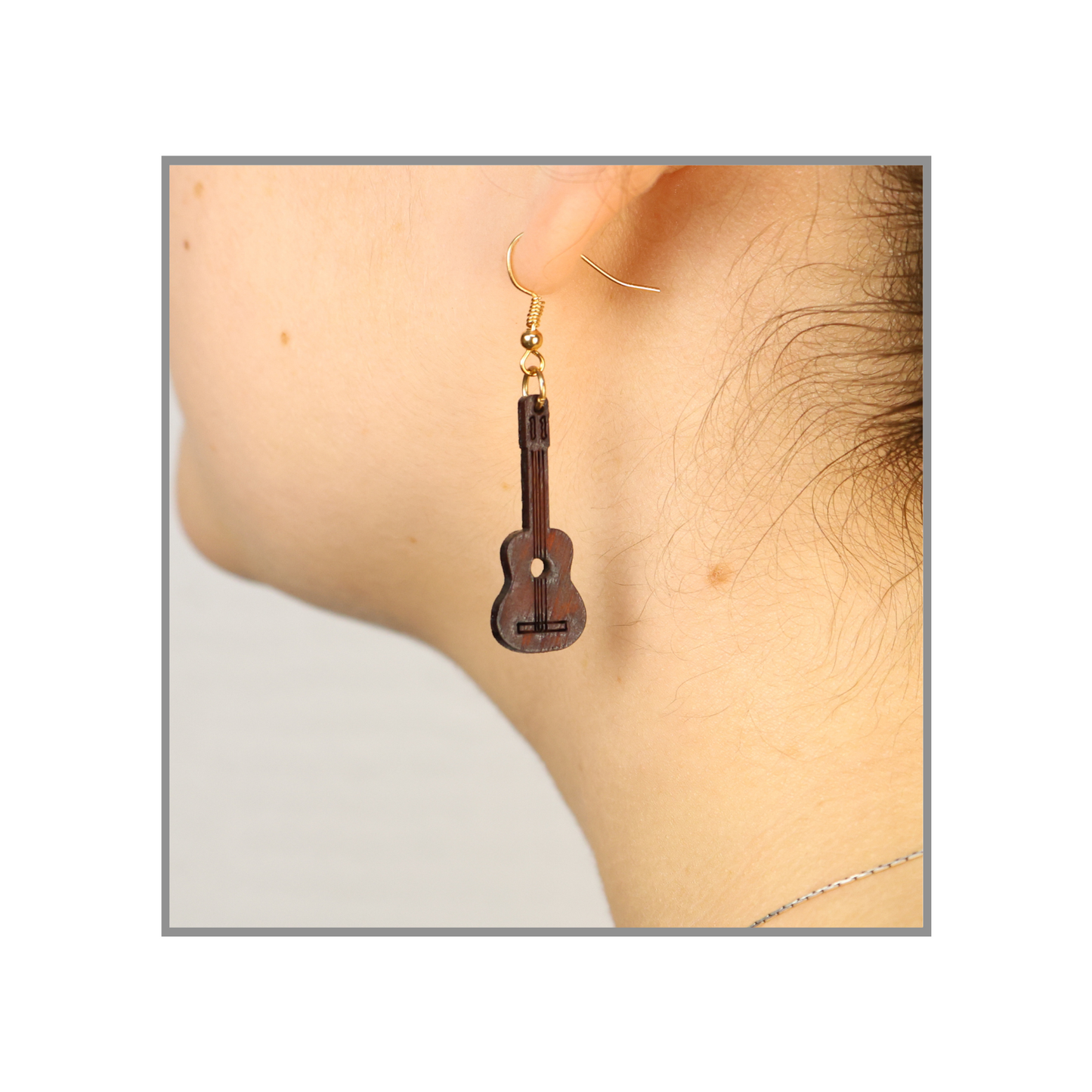 Aretes Guitarra Acústica Madera de Granadillo