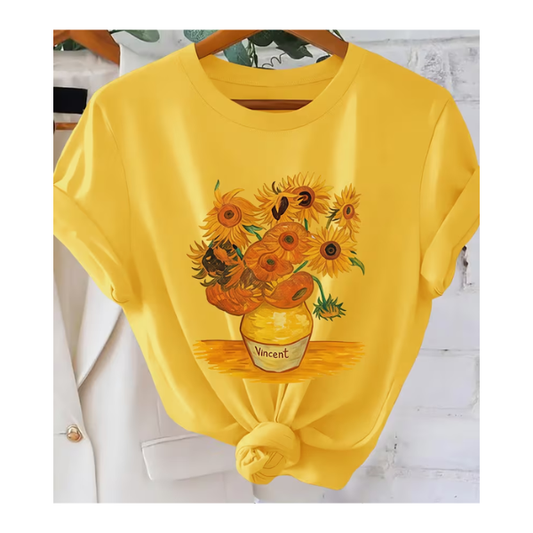 Playera Diseño de Girasoles de Van Gogh