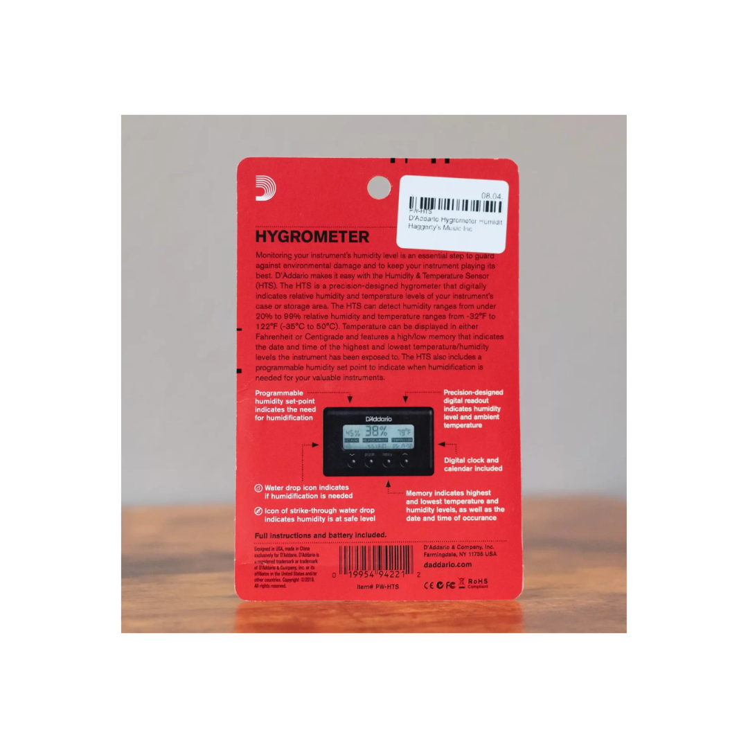 Higrómetro Daddario Sensor de humedad y temperatura