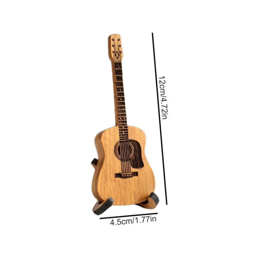Porta Plumillas De Madera Con Forma De Guitarra Acústica