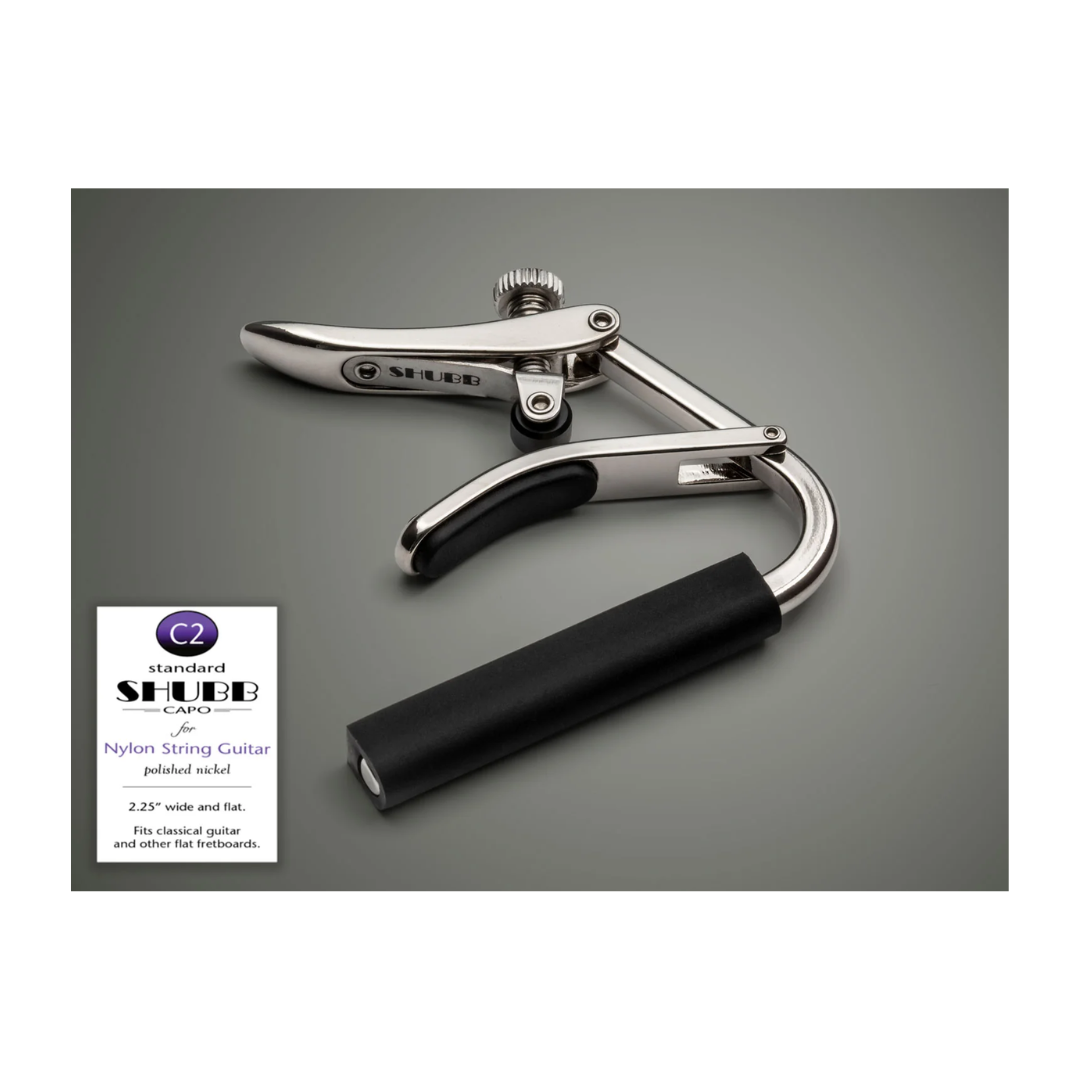 Capo Para Guitarra Clásica Nylon Shubb C2 Níquel Pulido