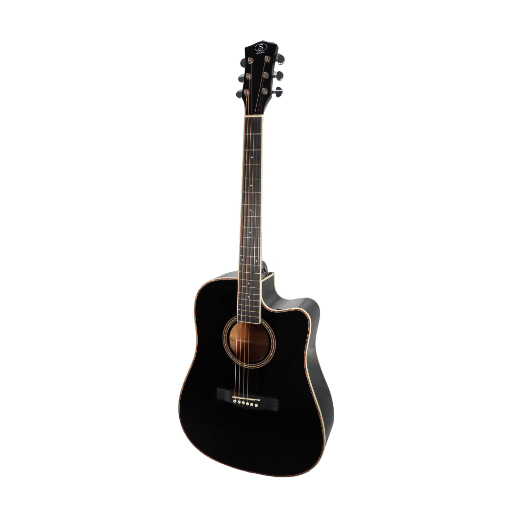 Guitarra Acústica Tipo Dreadnought con Corte Symphonic Negra ED14BK