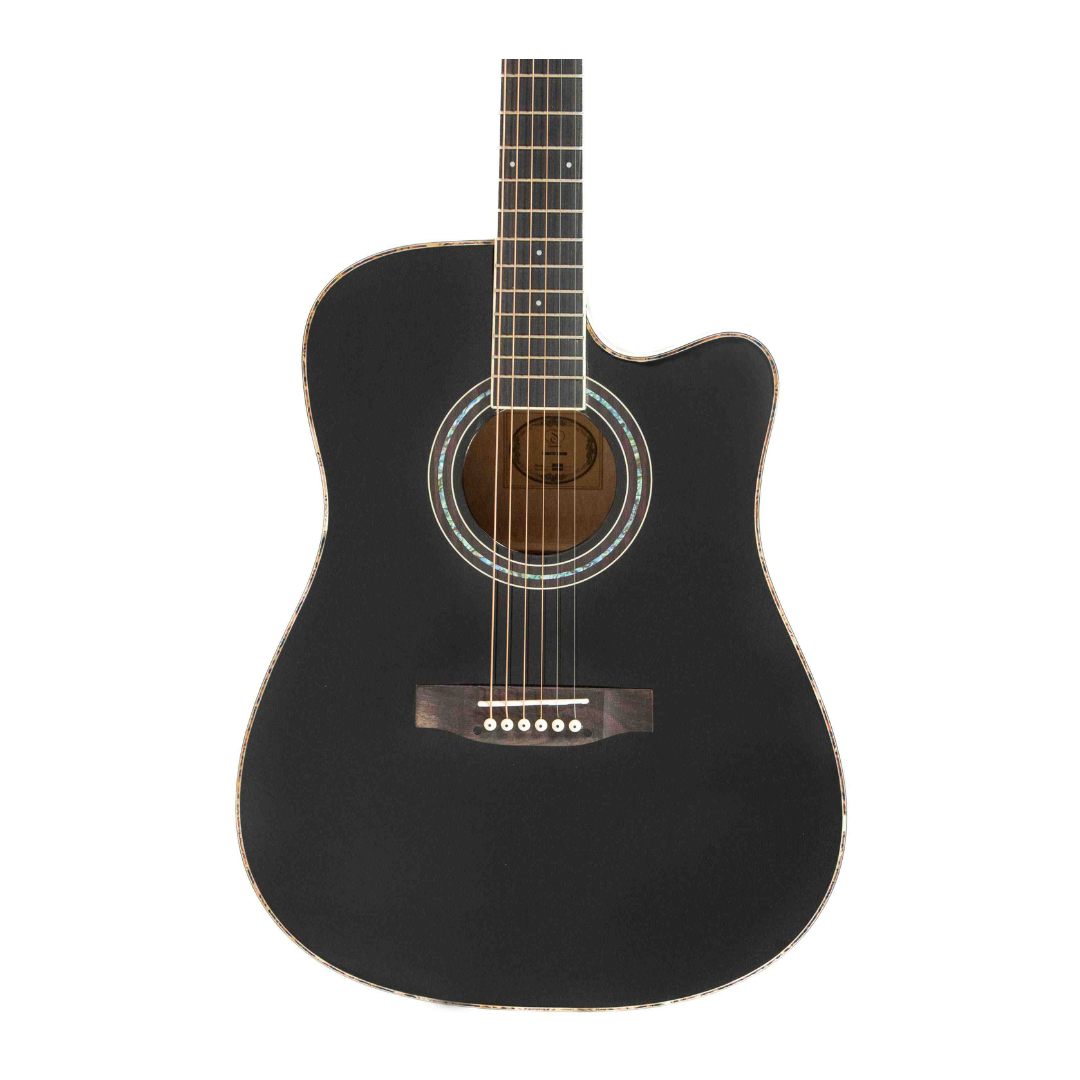 Guitarra Acústica Tipo Dreadnought con Corte Symphonic Negra ED14BK