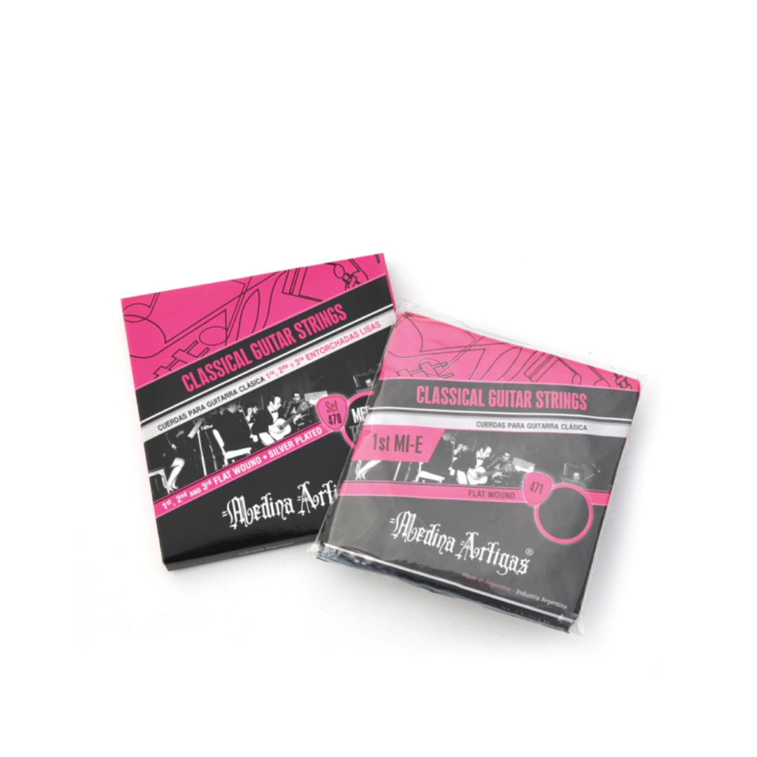 Cuerdas Para Guitarra Clásica Medina Artigas Set 470 Tensión Media Entorchado Liso