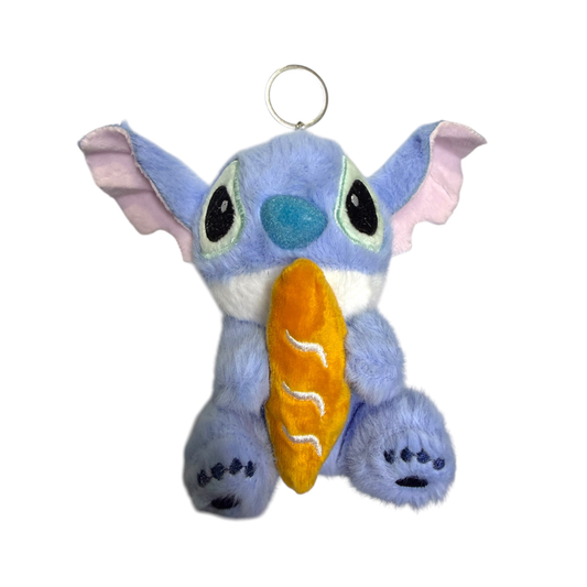 Stitch Baguette Pan Mini Peluche Llavero