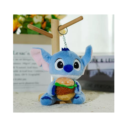 Stitch con Hamburguesa Mini Peluche Llavero