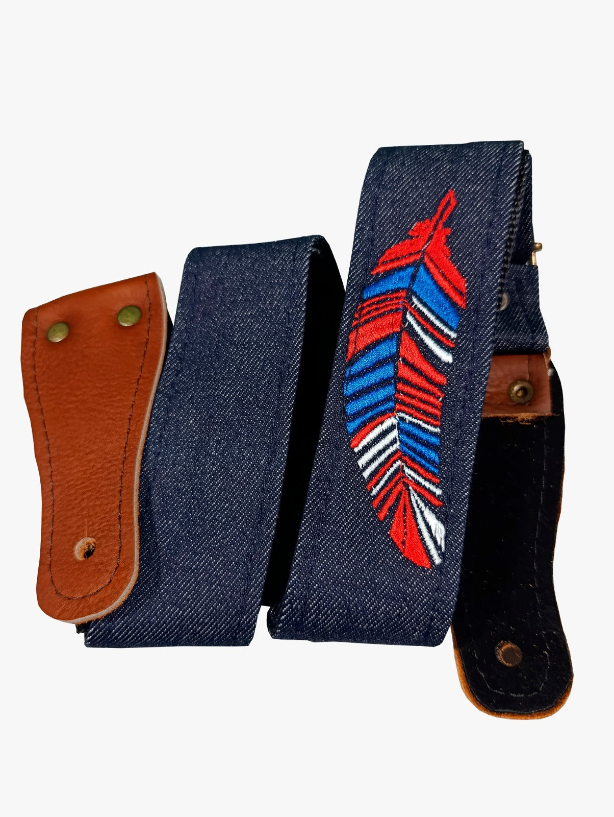 Correa Strap Tempo Mezclilla Azul Bordado Pluma
