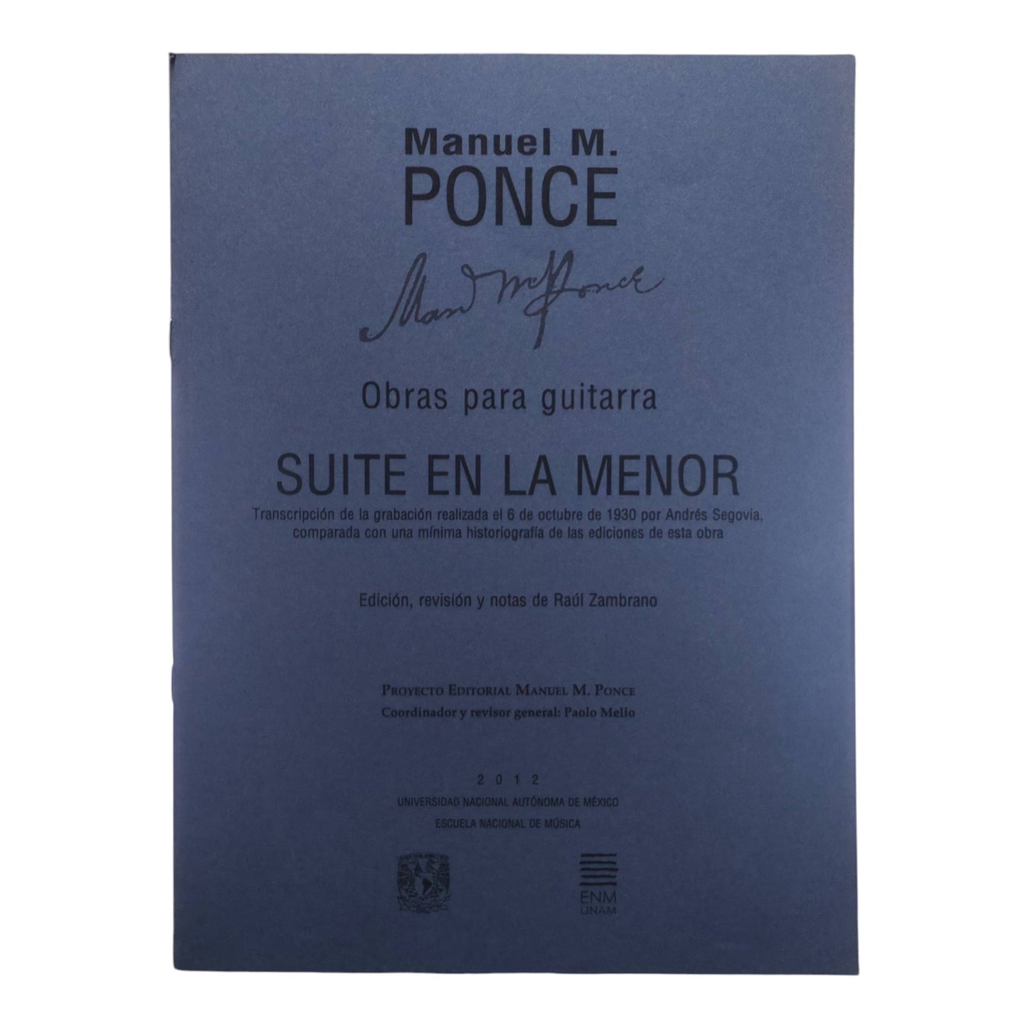 Partitura "Suite en La Menor" Manuel M. Ponce