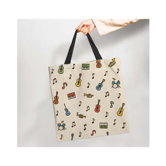 Tote Bag Instrumentos y Notas Musicales