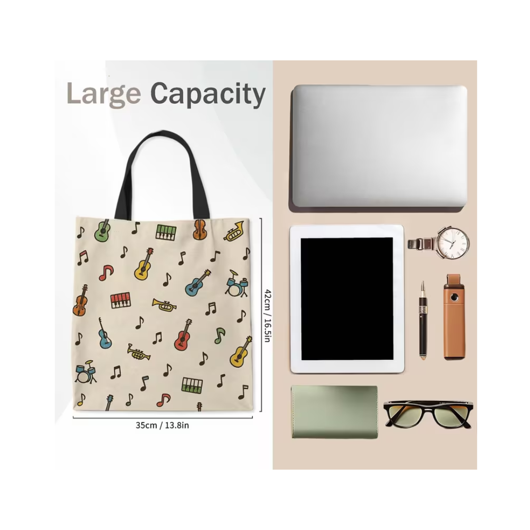 Tote Bag Instrumentos y Notas Musicales