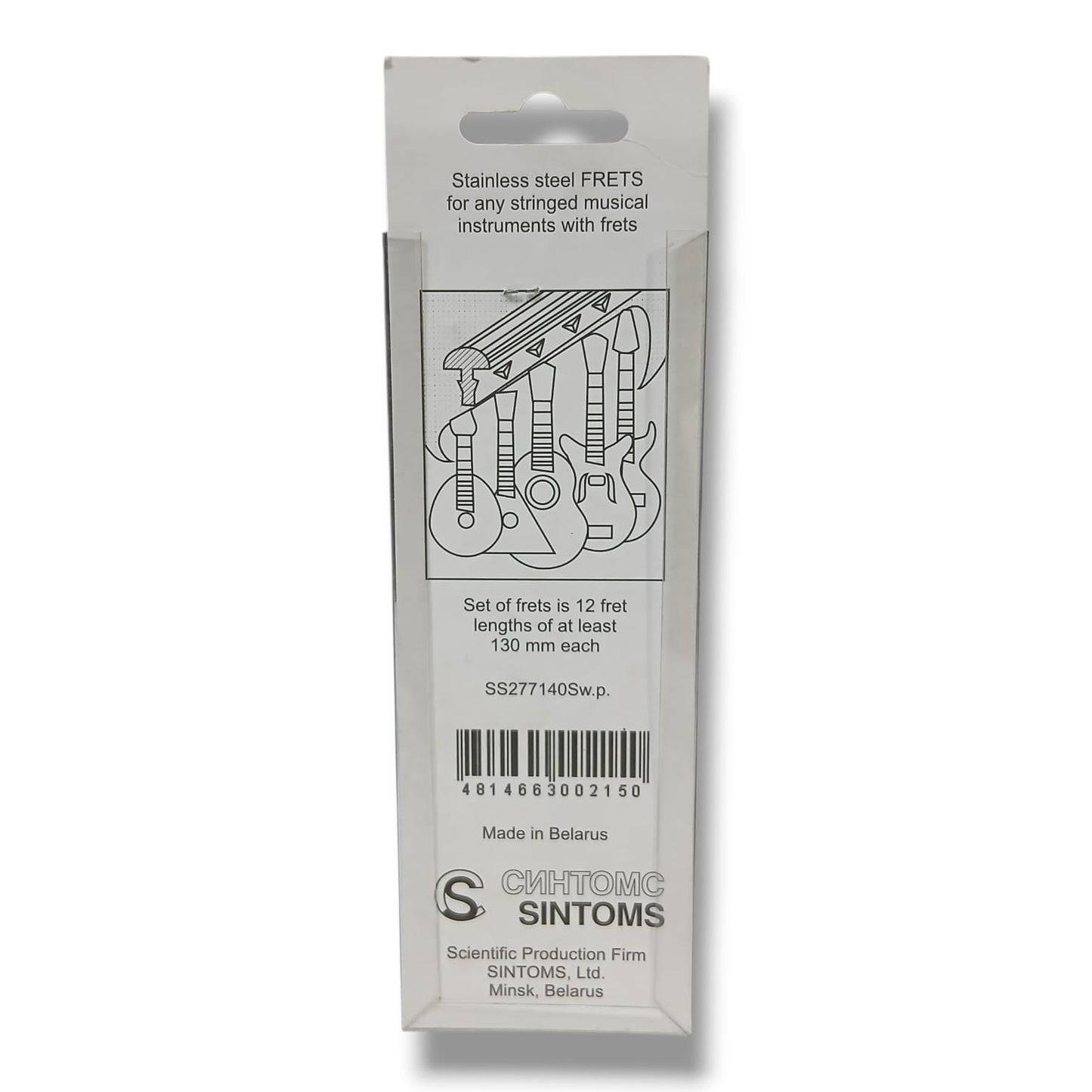 SINTOMS SS277140Sw.p. Blister con 12 Varillas de Trastes Curvados 2.8 mm Acero Inoxidable