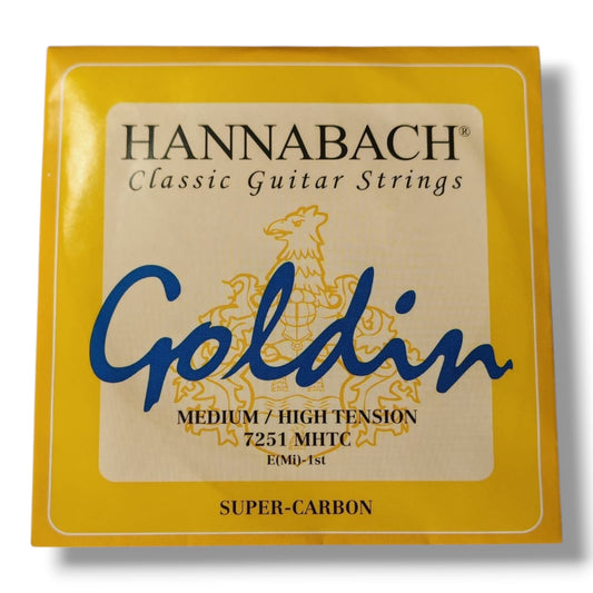 Hannabach Primera Cuerda Suelta E-1 Tensión Media Alta Goldin Super-Carbon