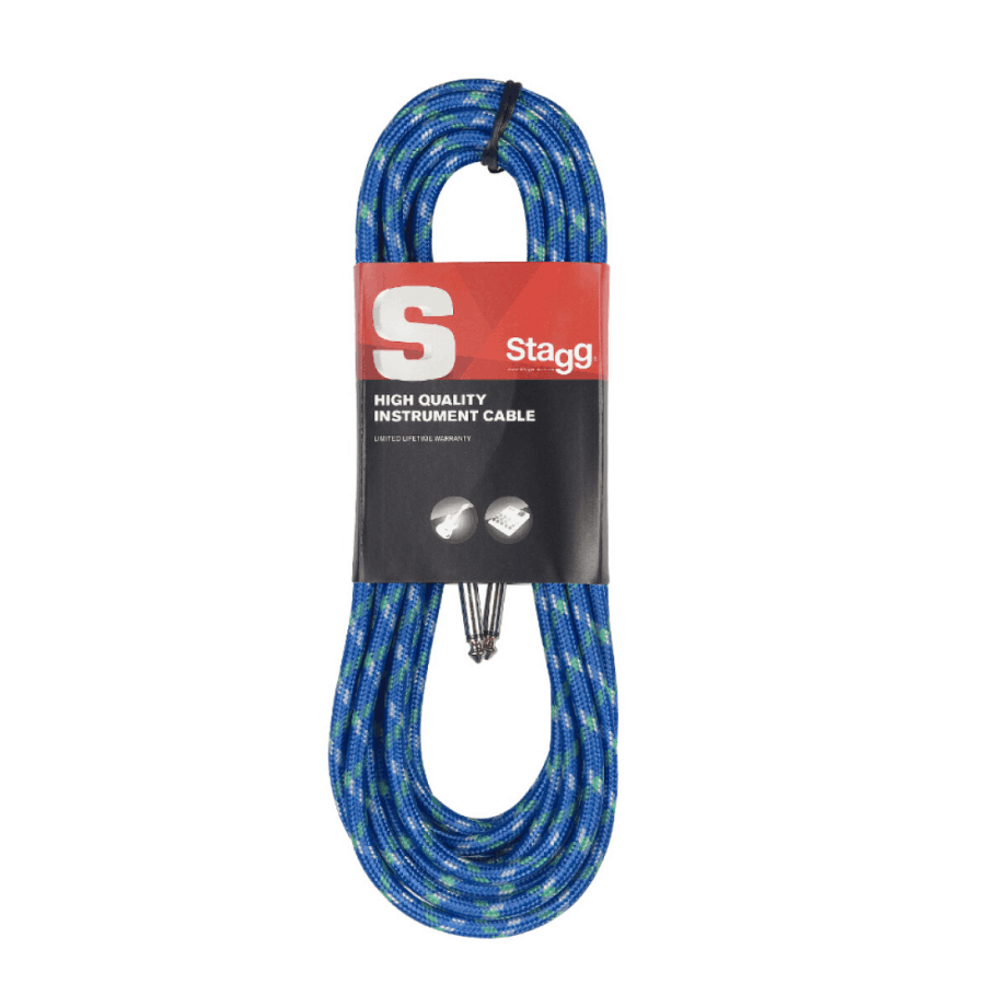 Cable de Instrumento Tela Tweed Reforzado Stagg Color Azul 3 metros ...