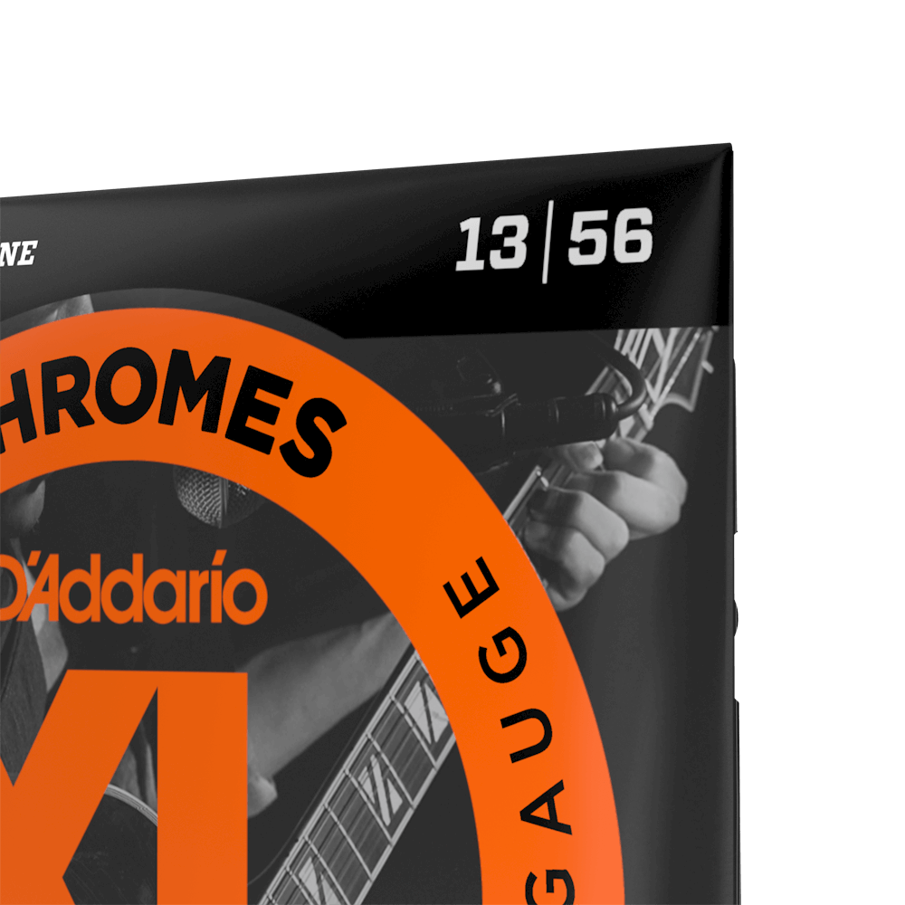 Cuerdas de entorchado plano para guitarra eléctrica Flat Wound Chromes Daddario XL ECG26 13/56