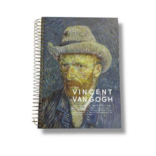 Libreta Cuaderno Diseño Van Gogh Espiral Cuadro Grande 150 Hojas