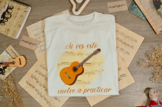 Playera Si Ves Esto Vuelve A Practicar Guitarra Blanca By CHOPINGLIZT
